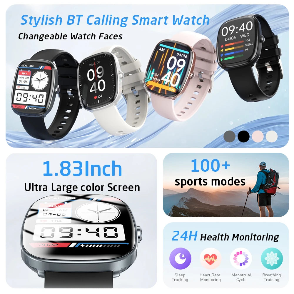 1.83'Huafit S5 Smart Watch with Message Answer Call IP68 Sleep Monitoring Sports Pedometer Information Alerts For iPhone Android