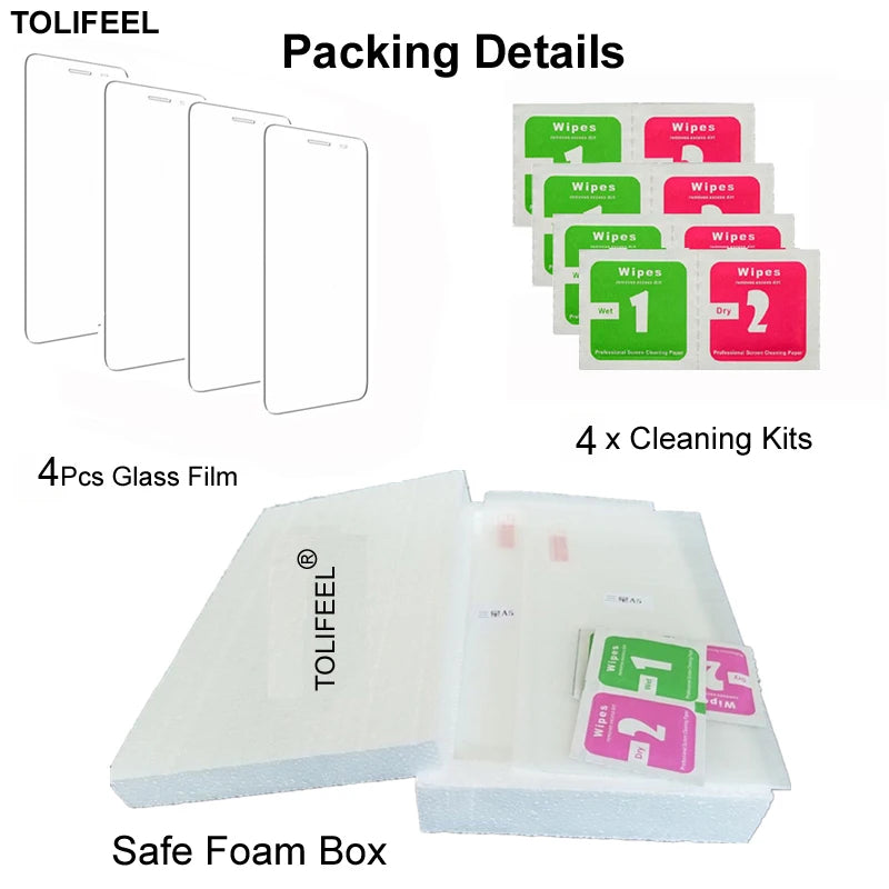 4PCS Tempered Glass for Motorola Moto G13 G23 G53 G73 G22 G32 G52 G72 G82 E13 E32 E22i Edge 20 Pro 30 Neo Screen Protector Film