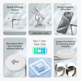 QI2 3 in 1 Magnetic Wireless  Fast Chargers For iPhone 16 15 14 13 12 For Apple Watch Airpods 2 3 4