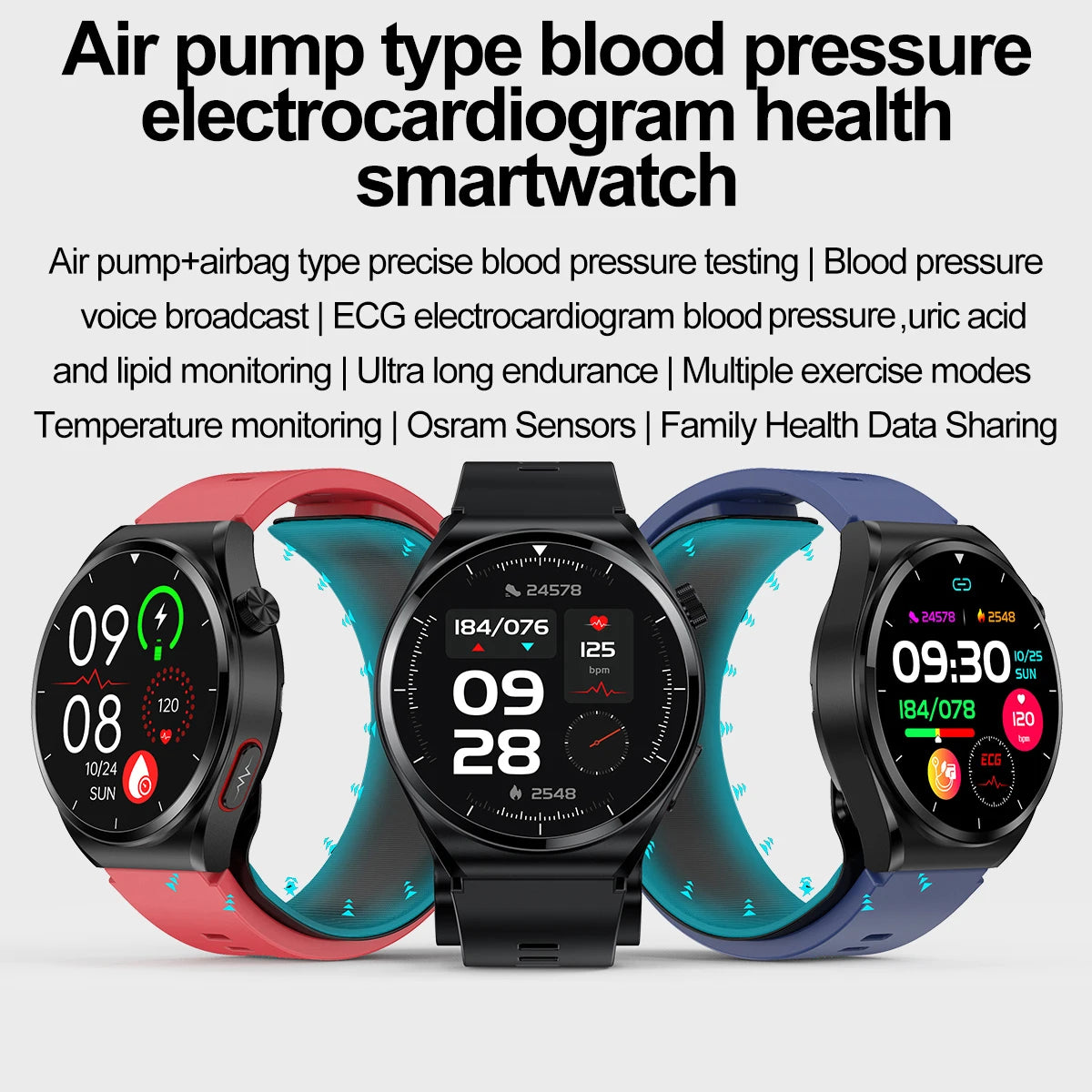 Smart Watch 2025 New For huawei Airbag air Pump ECG Blood Pressure watch Uric Acid  Lipids health mens waterproof