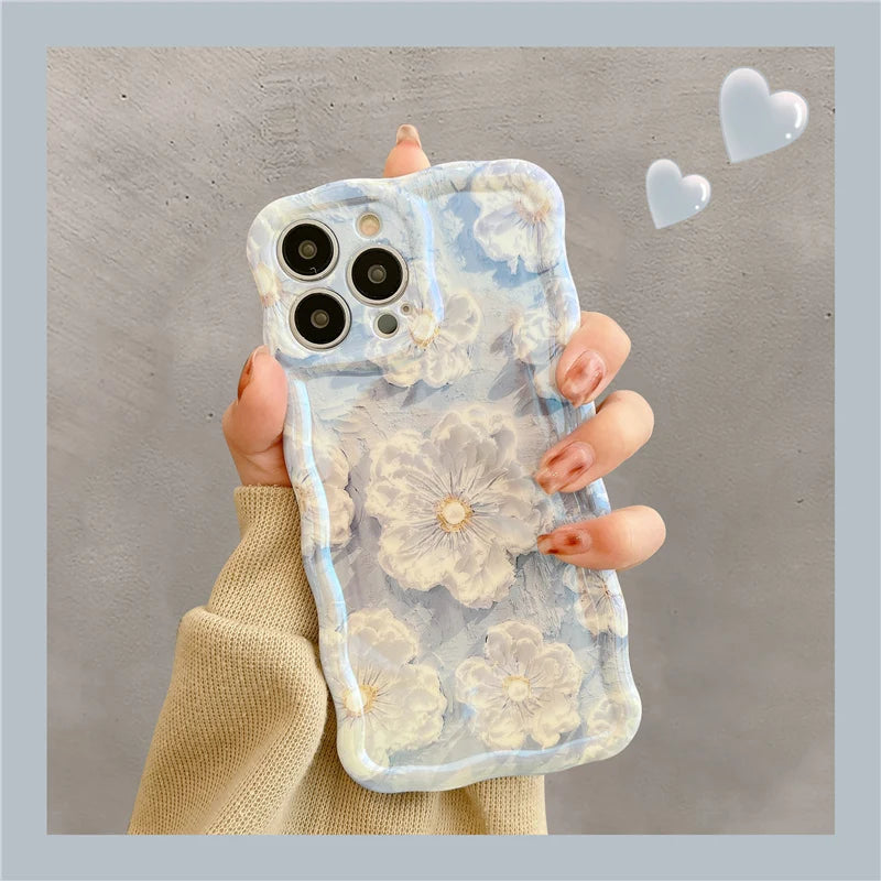 Luxury Laser Flowers Glitter iPhone Case For iPhone 17 Air 16 Pro Max 15 14 13 12 11 Plus Fashion Soft Silicone Shockproof