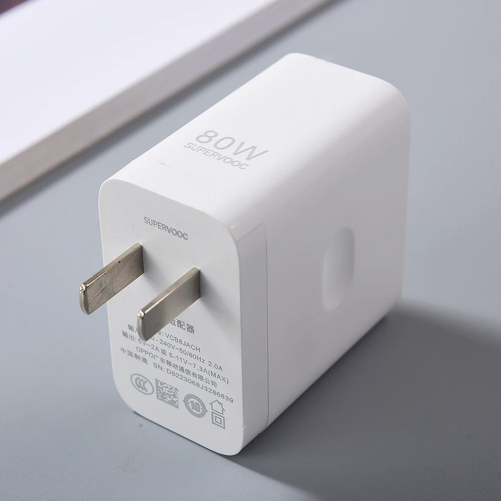 Oneplus Nord 5 80W SuperVOOC Fast Charger EU Adapter USB C Cable For ONEPLUS 1+ Nord 4 3 2T CE5 13R 13 9 Ace 3 5