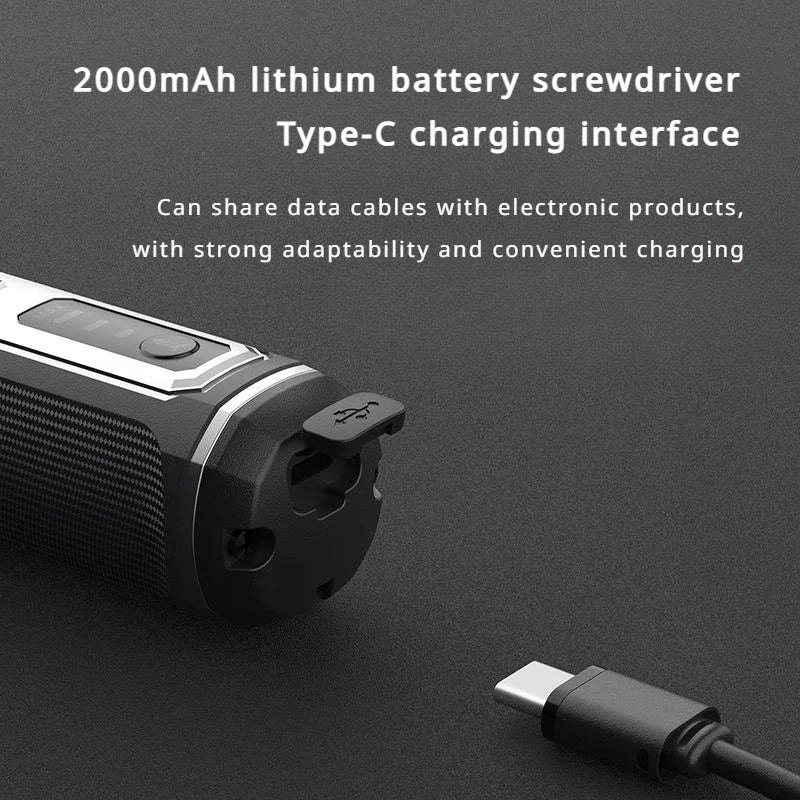 Deli Electric Screwdriver 3-Speed Large Torque Cordless 2000mAh Battery Drill 4V Power Tools Set