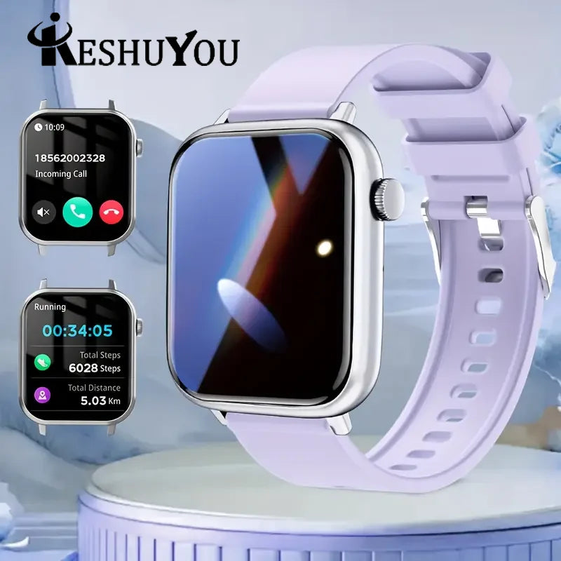 KESHUYOU 2025 New Smart Watch Bluetooth Talk Heart Rate Monitor Sports Health IP68 Waterproof