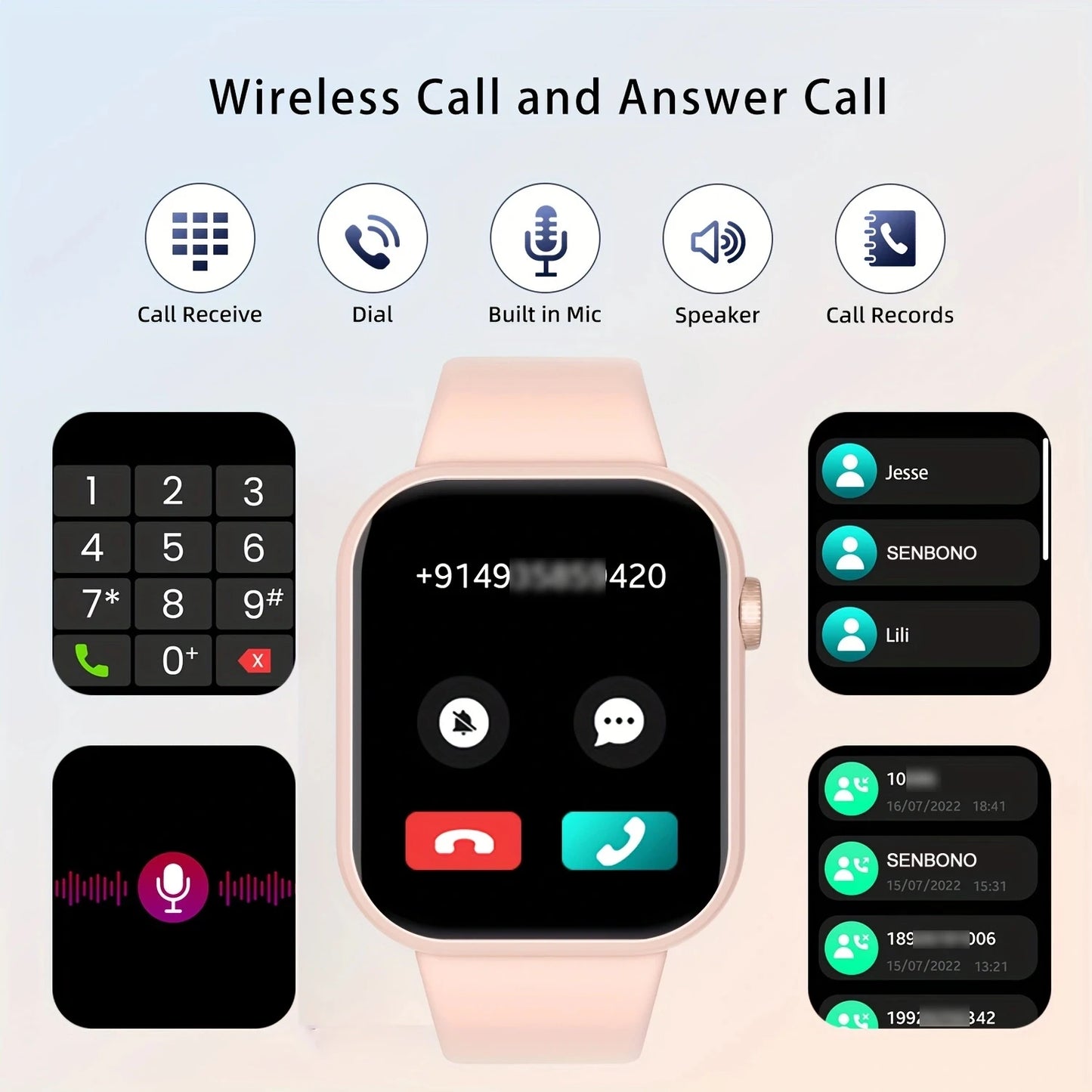 SENBONO Life3 Women Smart Watch Bluetooth Dials Call Health Monitor Watch Sport Waterproof Women for IOS Android