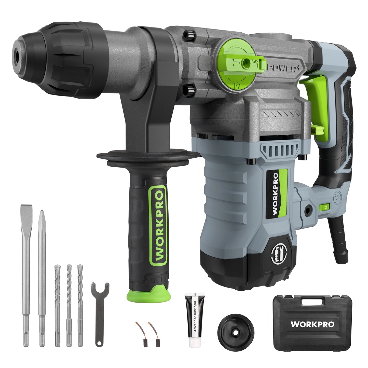 WORKPRO 12.5AMP Heavy Duty Rotary Hammer Drill – Concrete & Wood