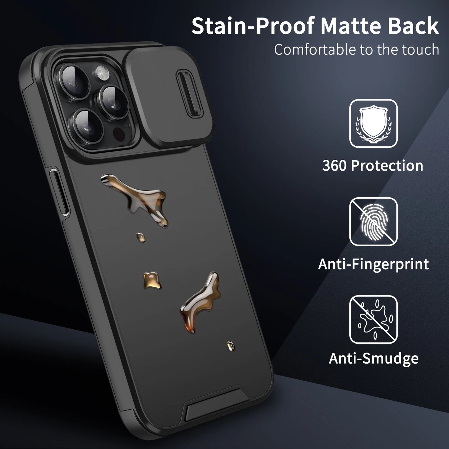 Shockproof Case For iPhone 15 14 13 12 11 16 17 Pro Max 15 Plus 16E Slide Camera Protective Cases For iPhone 17 Air 17Pro