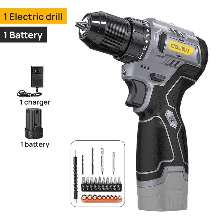Deli Brushless Cordless Electric Drill – Mini Screwdriver 16.8V Lithium-Ion
