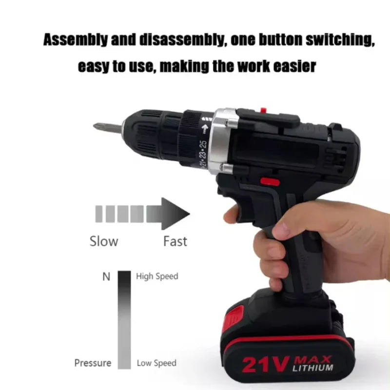 21V Cordless Impact Drill – High Power DIY Tool