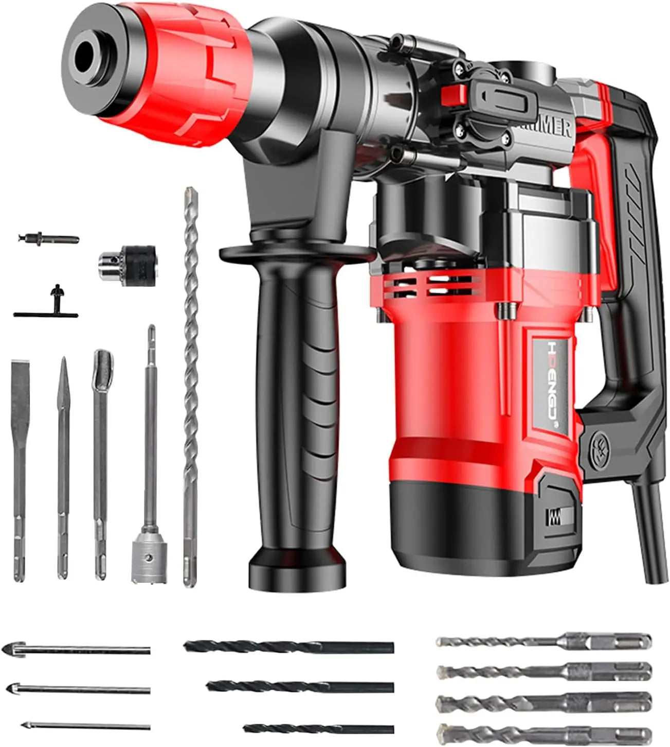 Rotary Hammer Drill with Safety Clutch – 1100 RPM Corded Concrete Drill