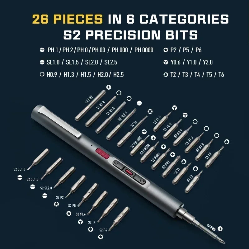 CreationSpace Cordless Electric Screwdriver Set 3 Torque Settings 29/42  in 1 Precision  for Phones Watches Repair