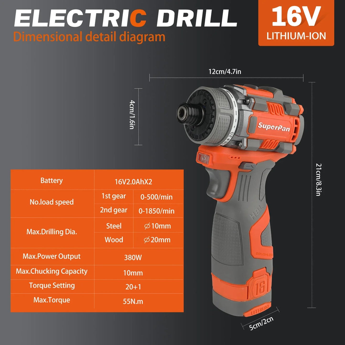 Superpan Brushless Smart Cordless Electric Screwdriver & Mini Drill Set