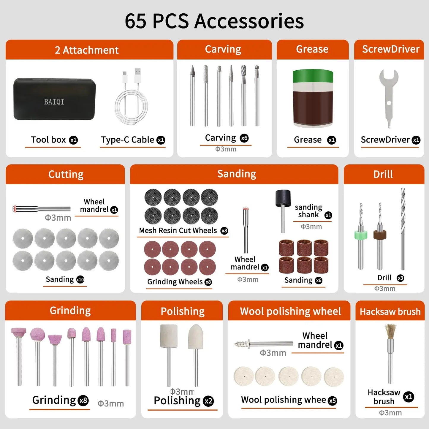 CreationSpace 8.0V Cordless Rotary Tool – 5-Speed 65-Piece Kit for Carving, Engraving & Sanding