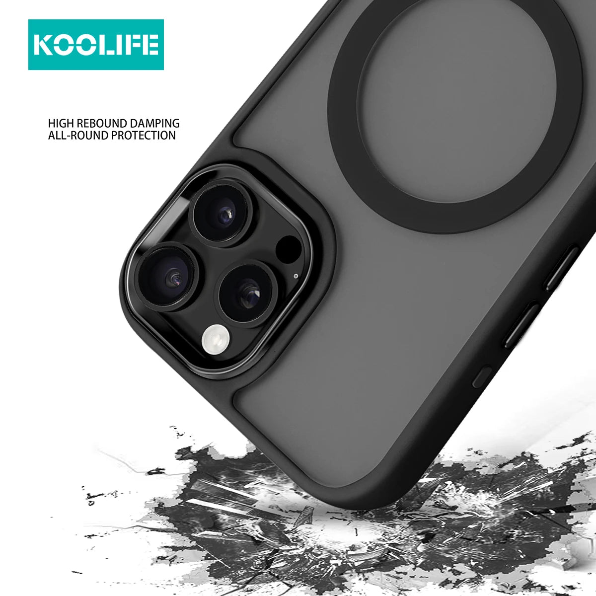 Koolife Skin-Feel Electroplated Frosted Magnetic Phone Case with Wireless Charging Pc+Tpu for iPhone 11 12 13 14 15 16 Pro Max