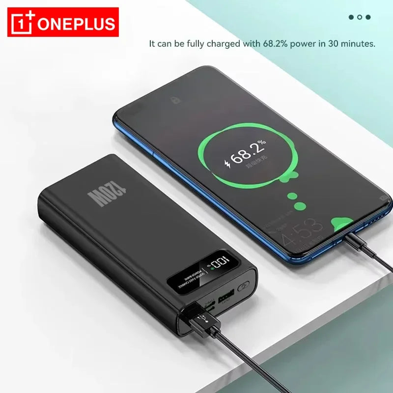 OnePlus 200000mAh LED Digital Display Super Fast Power Bank High Capacity 120W Charging Portable External For IPhone