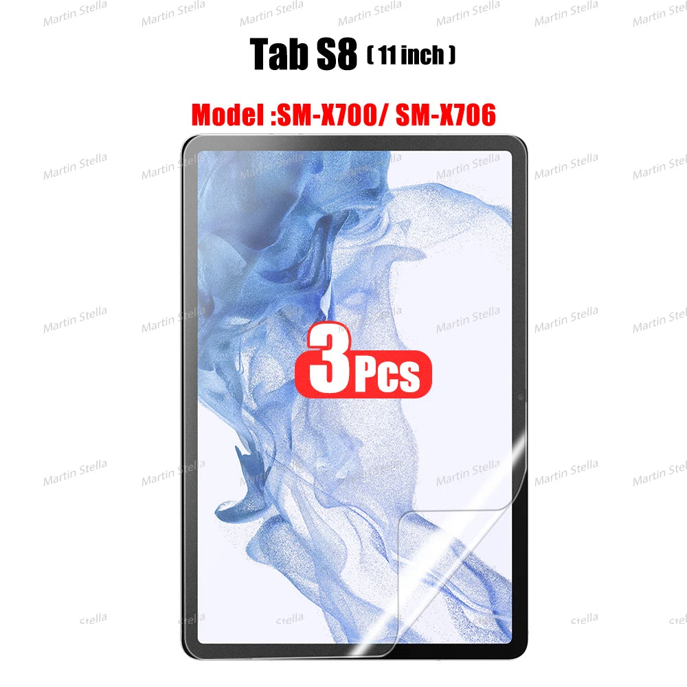 3Pcs Paper Feel Like Screen Protector for Samsung Galaxy Tab S7 S8 S9 Plus Ultra Samsung tab S6 Lite s7 s9 fe A8 A9 A7 No Glass