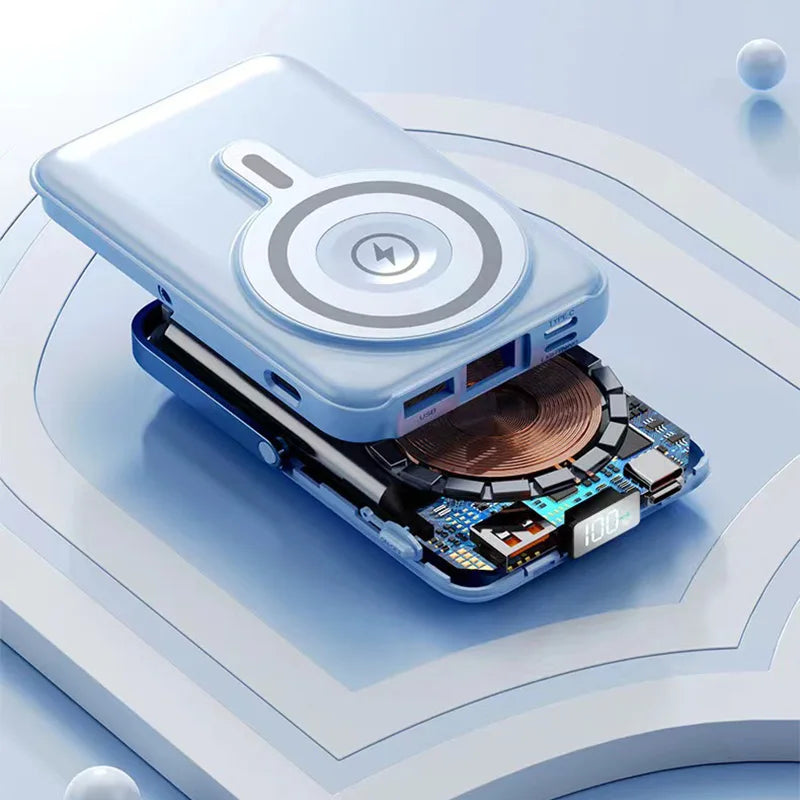 Wireless magnetic power bank 22.5W super fast charging 10000mAh suitable for watches, mobile , lightweight and thin