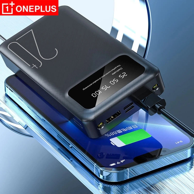OnePlus 200000mAh PowerBank Large Capacity External Battery USB Fast Charging LED Display Portable Phone Charger For iphone