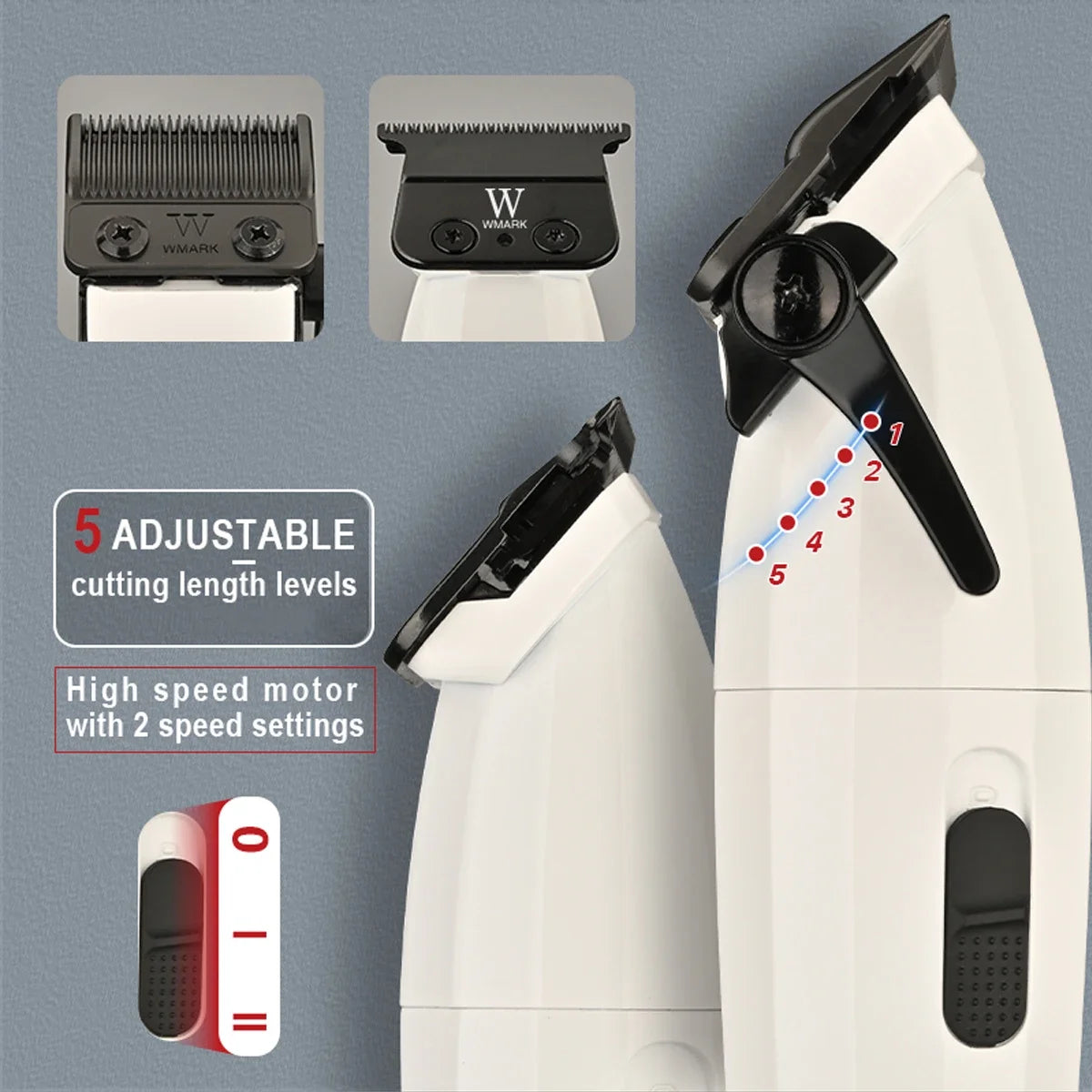 WMARK NG8632KIT & JUCAI JC10000 Professional Hair Clipper Set – DLC Blade, 10000RPM