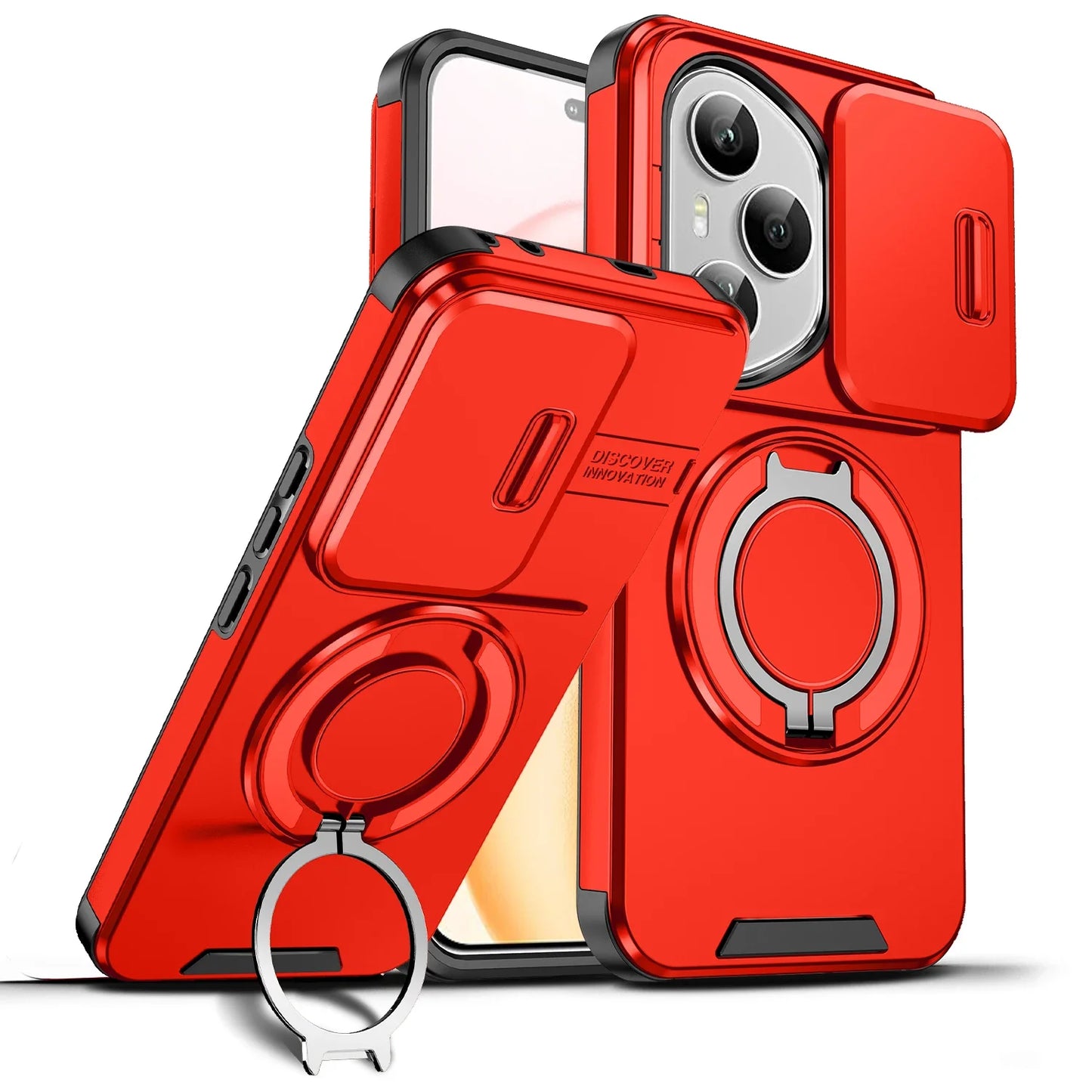 Shockproof Magnetic Case for Honor 400 Pro 5G Slide Camera Lens Ring Stand Protect Cover for Honor 400 Lite X9C Magic7