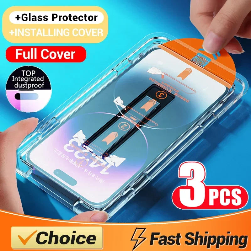 Oleophobic Coating Dust Free Easy Installation Screen Protector For iPhone 14 11 13 12 15 Pro Max Mini XS X XR 17 16 Plus Glass