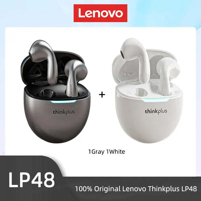 Original Lenovo LP48 TWS Wireless Bluetooth 5.4 Earphone Gaming HIFI Music  Noice Cancelling Dual Mode