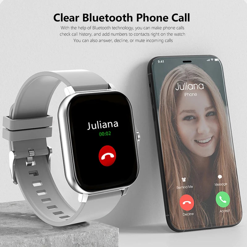 1.83'' Sports Smart Watch Fitness Clock Health Monitor Waterproof Wireless Call for Men Women IOS Xiaomi 2025