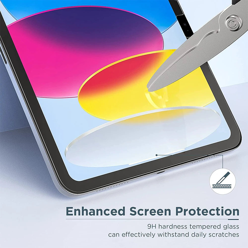 For Ipad A16 10 9 9th 10th Generation Pro 13 M4 12.9 Tempered Glass Screen Protector For Ipad Air 11 M2 M3 5 4 3 2 Mini 6 7 Film