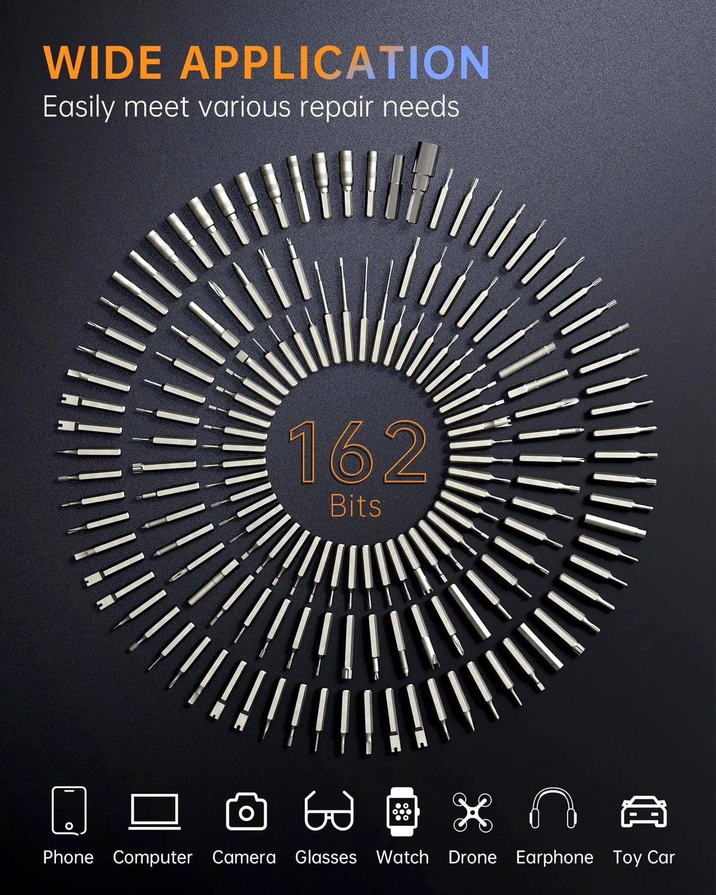 JAKEMY 180-in-1 Electric Screwdriver Kit – Mini Precision Set with 162 Bits & 3 Torque Settings for Phone, Camera & Laptop