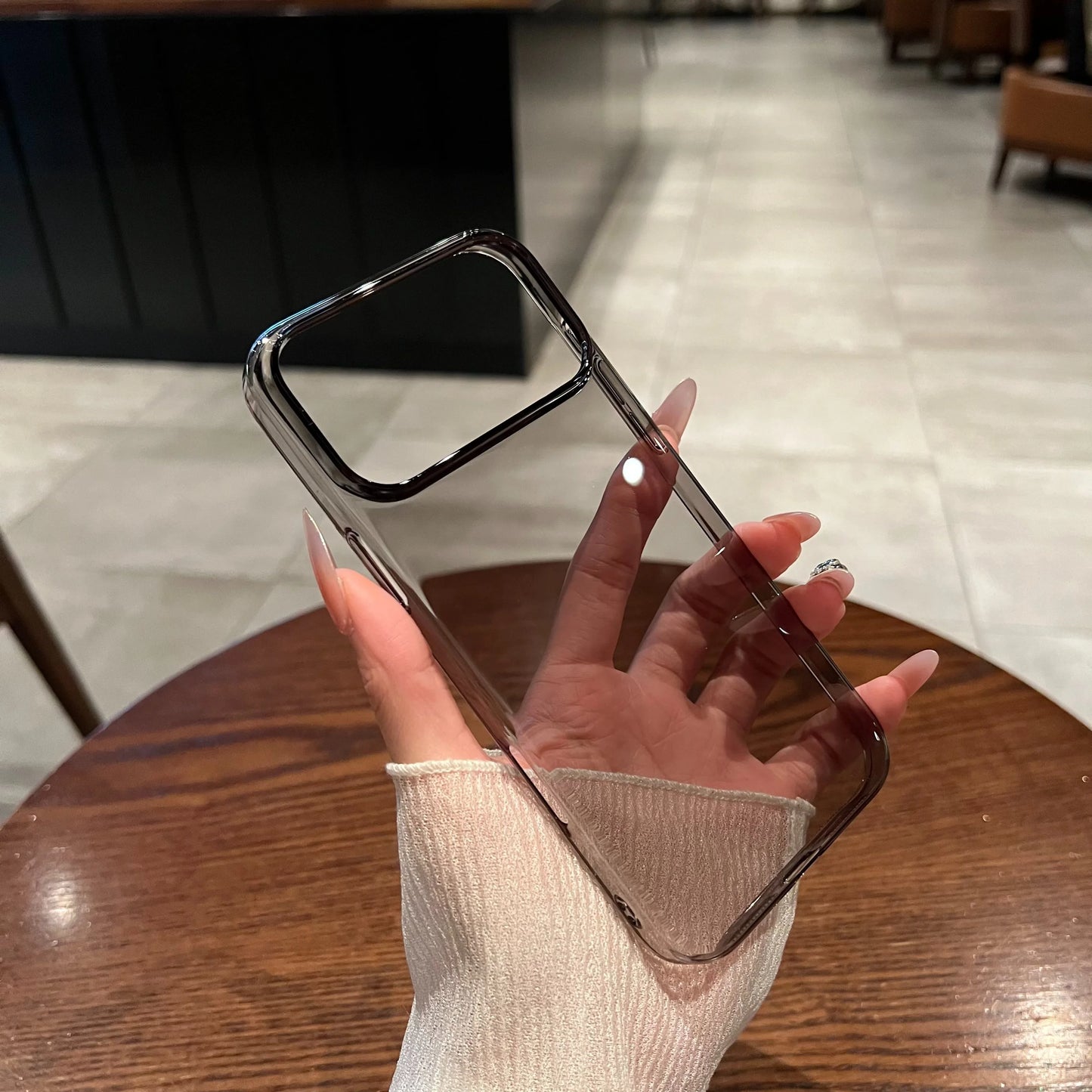 17 ProMax Ultra Thin Transparent Orange Phone Case For iPhone Air 16 15 14 13 12 Pro Max Plus Acrylic PC Slim Plating Hard