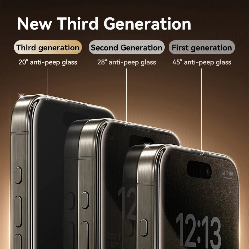 Joyroom 1/2Pcs Anti-spy Glass For iPhone 16 15 Pro Max Glass For iPhone 16 15 14 13 12 Pro Max Privacy Screen Protector Film