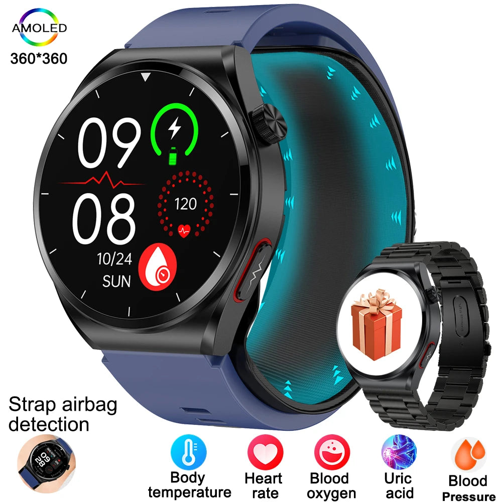 Smart Watch 2025 New For huawei Airbag air Pump ECG Blood Pressure watch Uric Acid  Lipids health mens waterproof