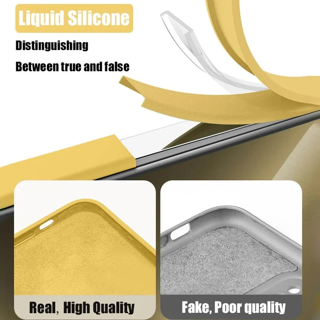 New Yellow iphone Case For Apple iPhone 16 15 14 13 12 11 Pro Max 12 13 Mini X XR XS SE 7 8 14 15 16 Plus Liquid Silicone
