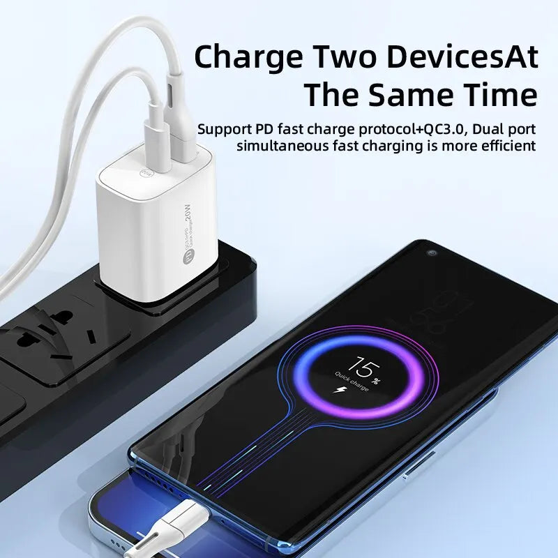 20W USB Fast Charger PD Type C Quick Phone EU/US Plug For iPhone Xiaomi Samsung Huawei USB C Wall