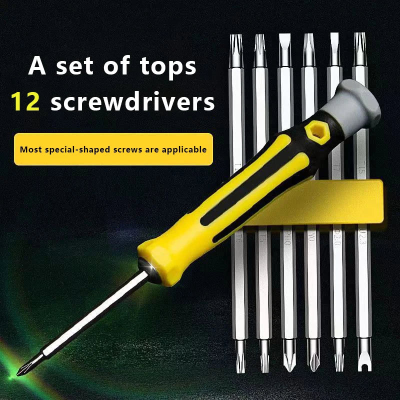 12-in-1 Magnetic Phillips Screwdriver Set – Precision Multifunctional Hand Tools, Cross & Flat Tips