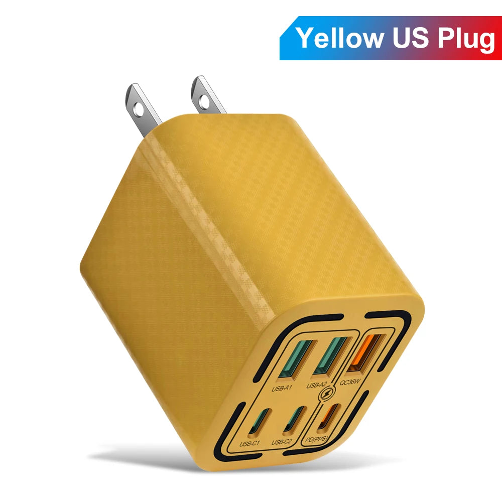 3PD+3USB 100W Wall Charger – QC 3.0 Fast Charging Adapter for iPhone, Samsung, Xiaomi & Huawei