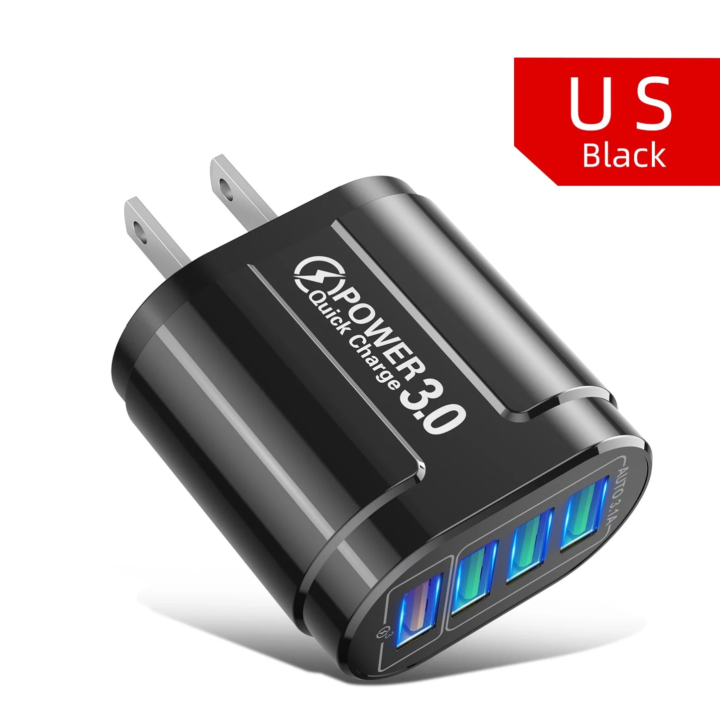 3.1A 4 Ports USB Charger Fast QC 3.0 for Australia New Zealand AU Plug Wall For Samsung Xiaomi Mobile