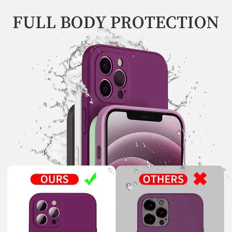 Official Phone Case For IPhone 17 Air 16 15 14 13 11 12 17 Pro Max Plus Silicone Solid Color Fall and Collision Protection