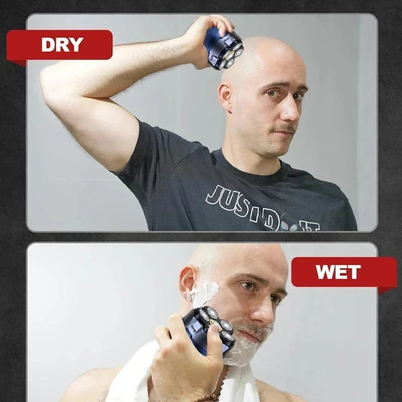 Tinsol 6D Titanium Electric Head Shaver – Magnetic Waterproof Razor for Bald Men