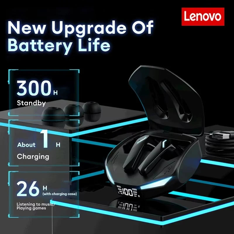 Original Lenovo XT53 Earphone Wireless Upgrade Bluetooth 5.4 Headphones Noise Reduction LED Low Latency Gaming