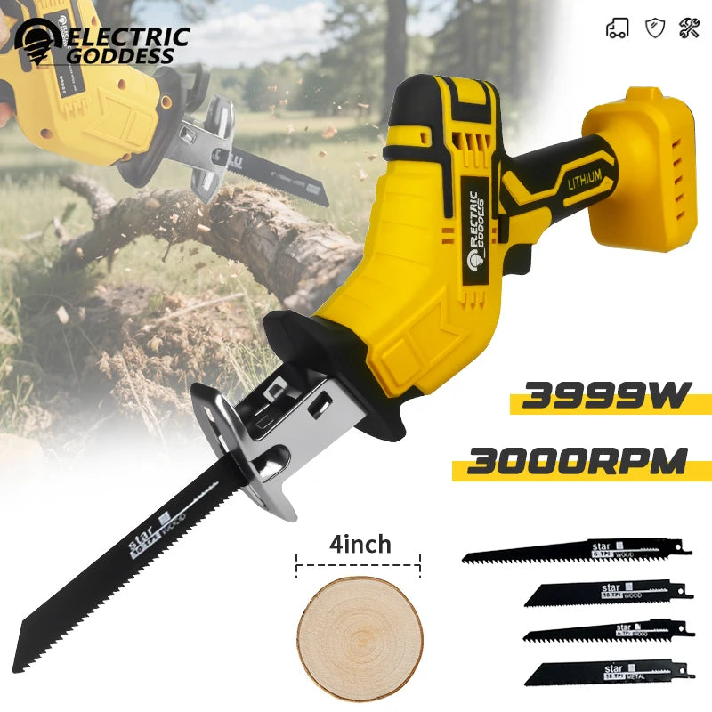 Electric Goddess Cordless Reciprocating Saw for Dewalt 20V Battery