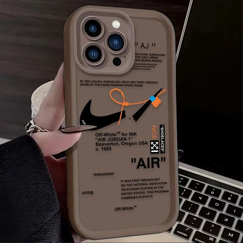 Sport Art Labels Phone Case for iPhone 16 16E 15 14 13 12 11 Pro Max X XS X S Max XR SE 2020 7 8 Shockproof Soft Silicone