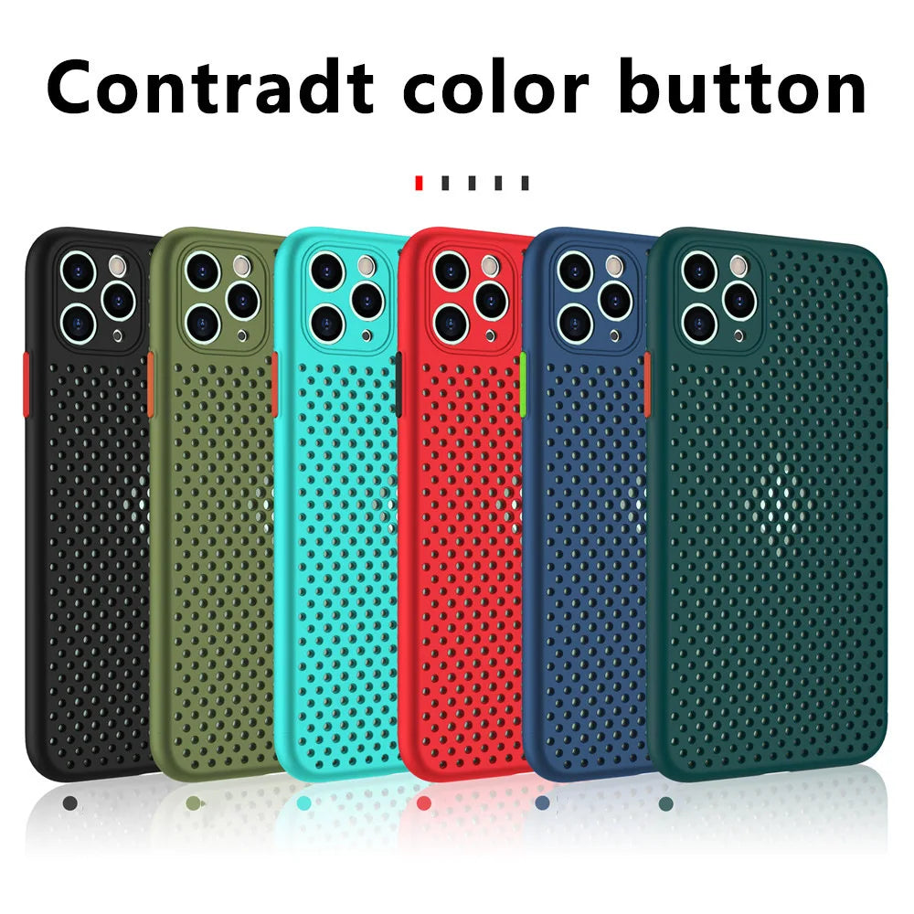 Breathable Cooling Shockproof Soft Silicone Case For iPhone 16 15 14 13 12 11 Pro Max XS X XR 8 7 Plus Bumper Back