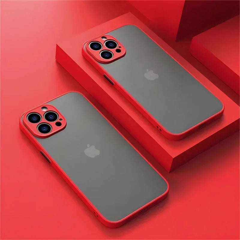 Shockproof Armor Phone Cases For iPhone 17 16 15 14 13 12 11 Pro Max 16e Plus 16e Air Case Luxury Silicone Bumper Matte