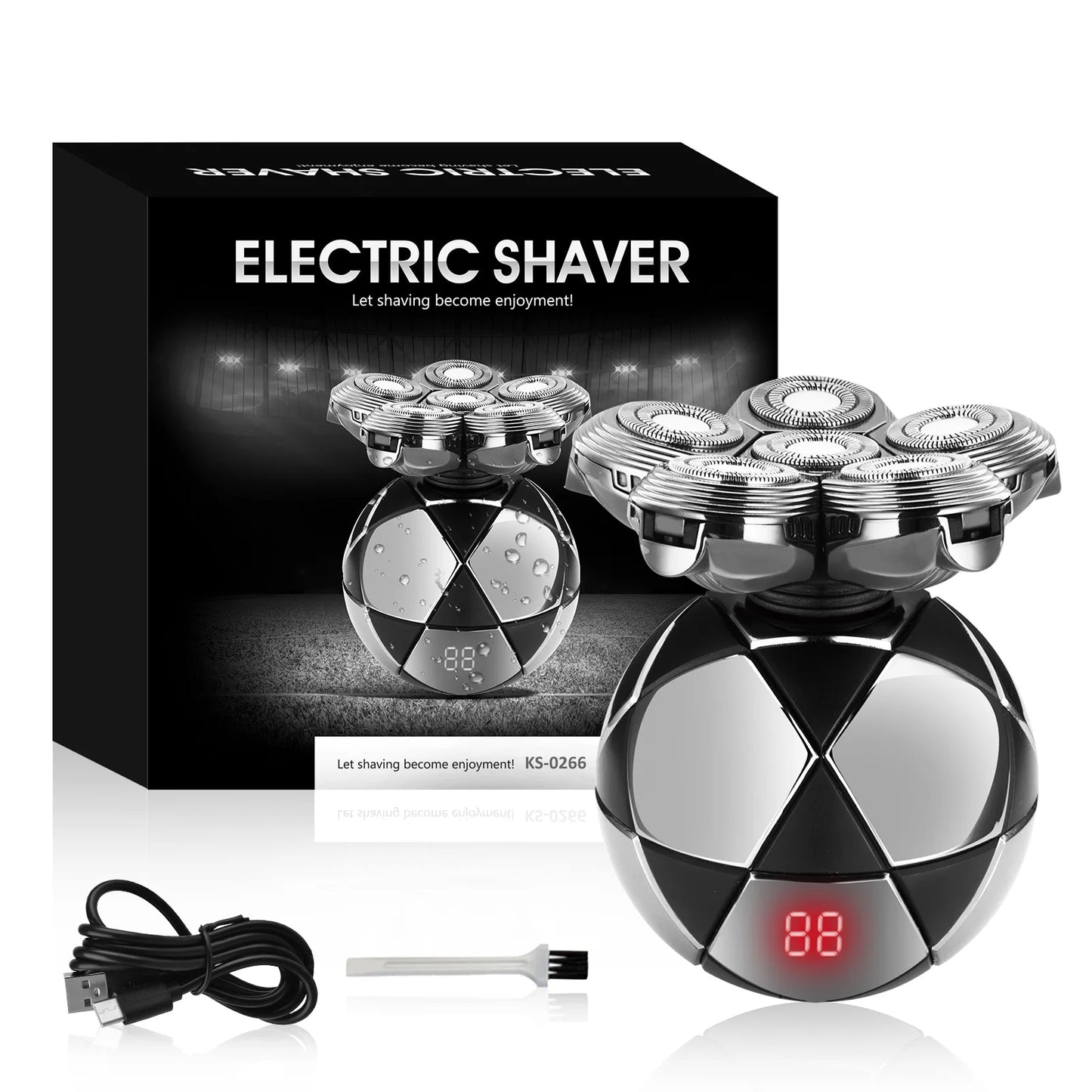 6D Magnetic Levitation Electric Hair Shaver – Type-C Fast Charging, LED Display, Wet & Dry