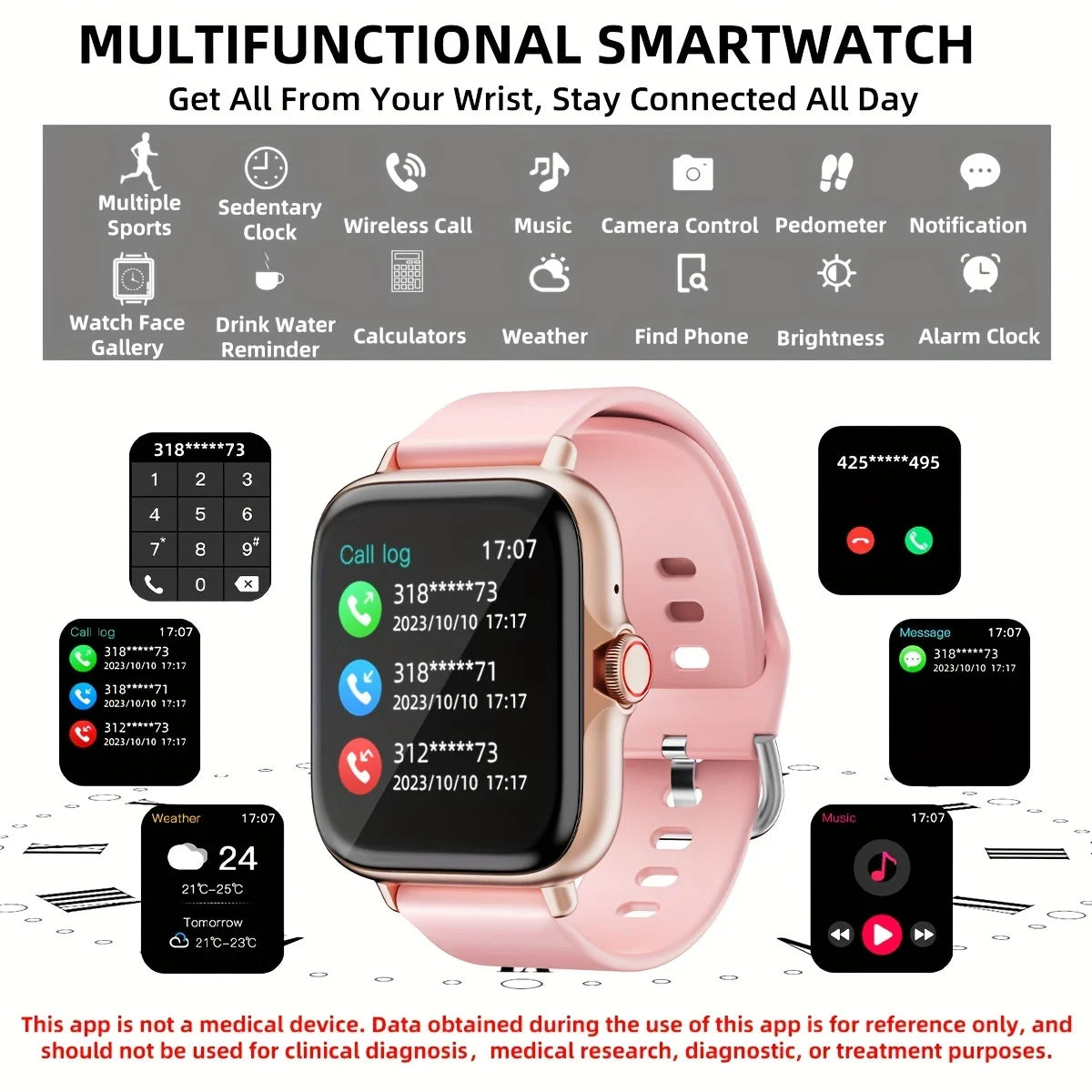 2025New Sports Smart Watch 1.83inch BT Call Message Push 100+ Sport Modes For Man Women Multi Functional Android&IOS