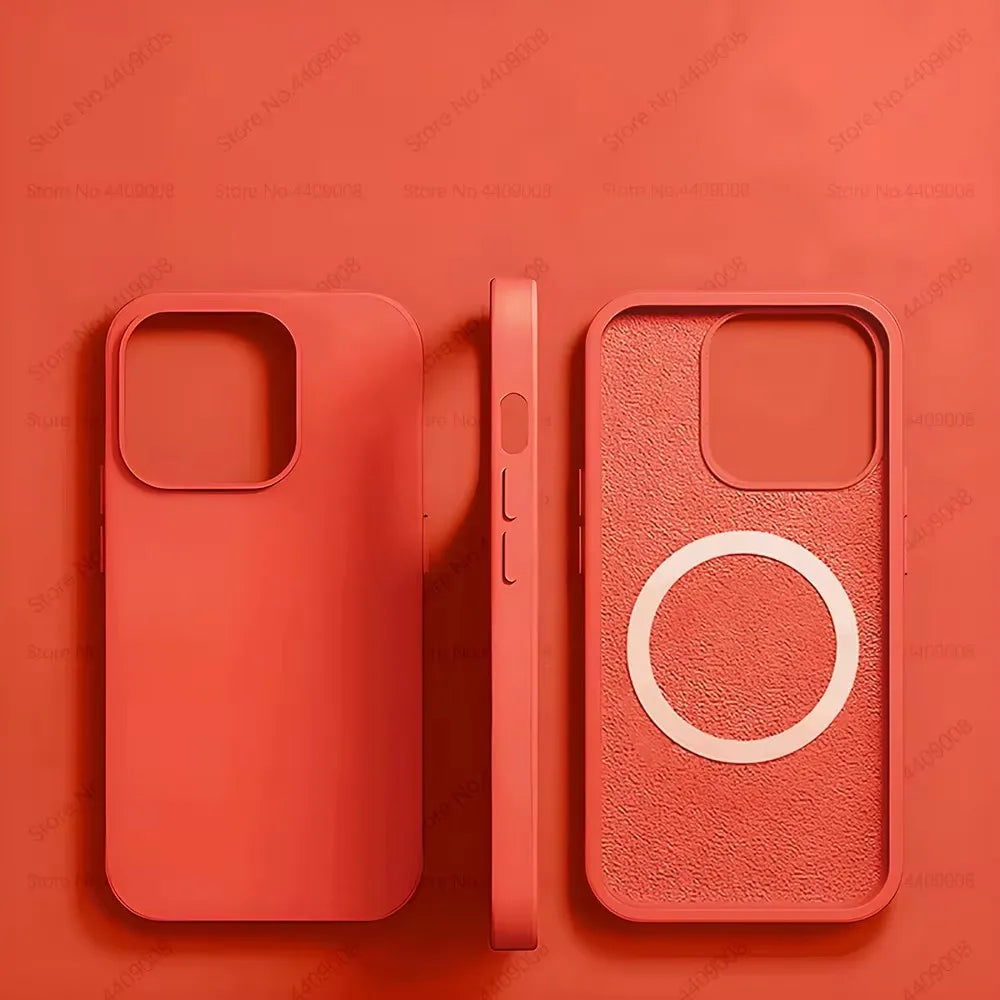 For Apple iPhone 16 15 14 13 Pro Max Plus For Magsafe Luxury Magnetic Liquid Silicone Case Shockproof Wireless Charge Soft