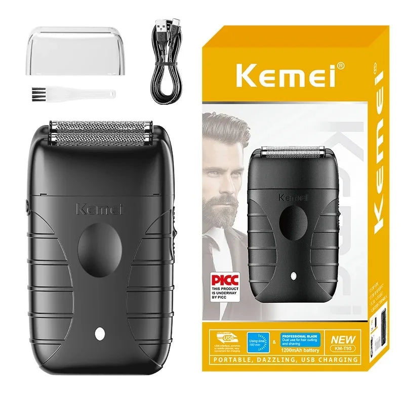 Kemei 2299/2296 T95 Professional Hair Clipper – Cordless Trimmer & Foil Shaver