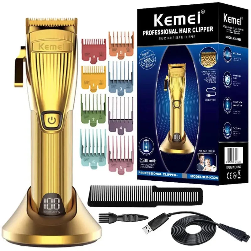 Kemei Professional Hair Trimmer – Electric Shaver & Rechargeable Hair Clipper