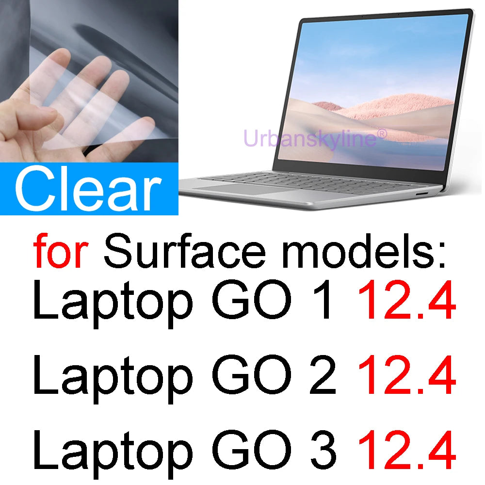 Screen Protector for Surface Pro 10 9 8 7 6 5 4 3 2 X for Microsoft Laptop 7 GO 3 Book 3 2 1 RT Film Clear Studio HD Skin Guard